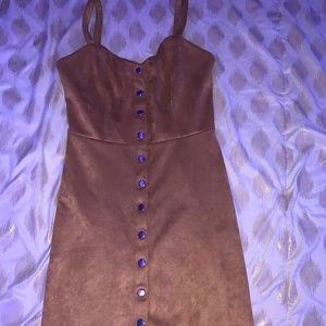 Light Brown Button Dress